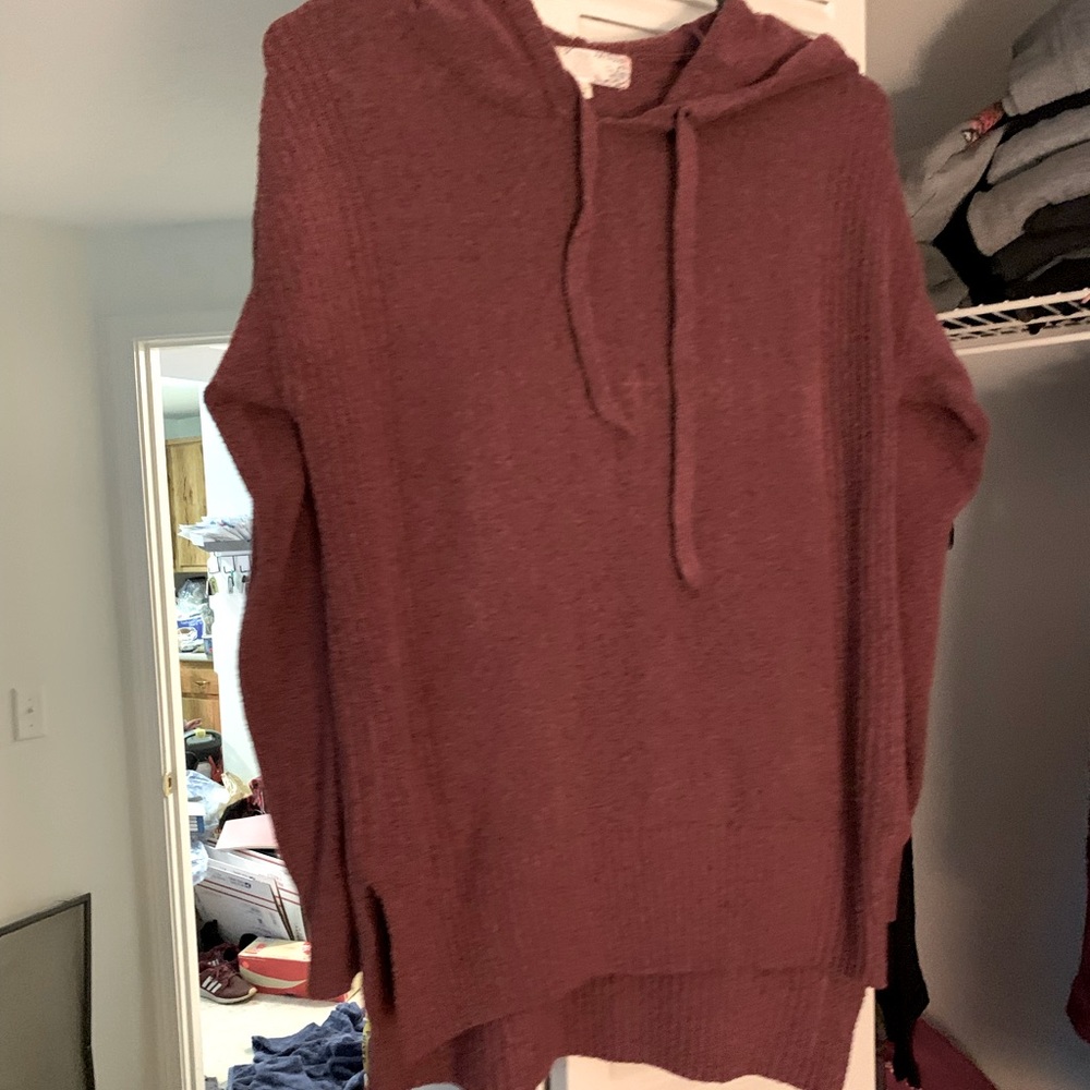 Maroon Hooded Sweater